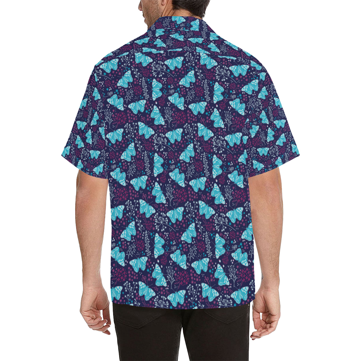 Butterfly Pattern Print Design 011 Men's Hawaiian Shirt
