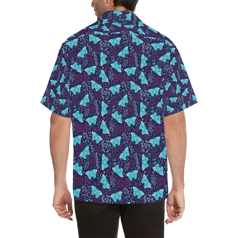 Butterfly Pattern Print Design 011 Men's Hawaiian Shirt