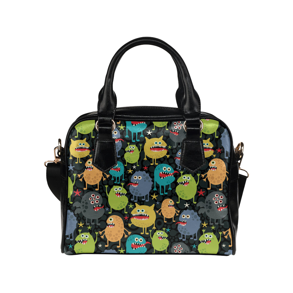Monster Pattern Print Design 01 Shoulder Handbag