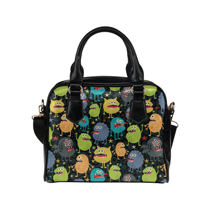 Monster Pattern Print Design 01 Shoulder Handbag