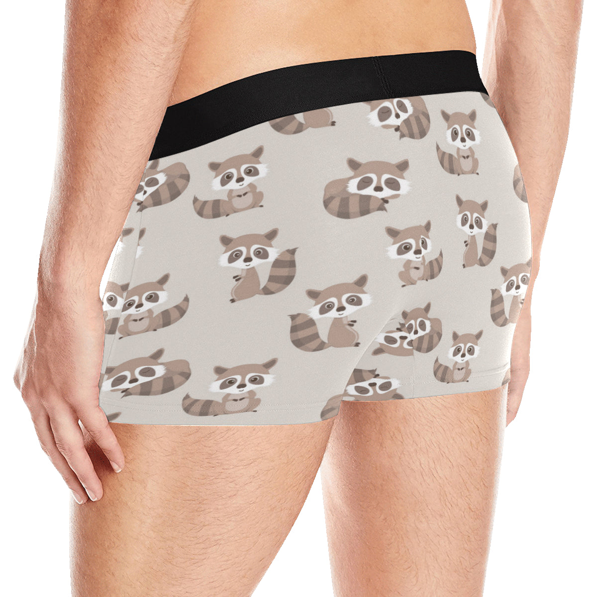 Raccoon Pattern Print Design A05 Men's Boxer Briefs