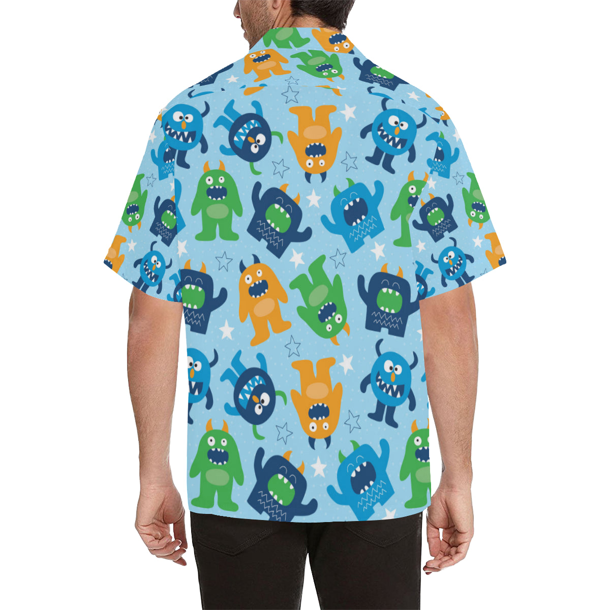 Monster Cartoon Pattern Print Design 04 Men's Hawaiian Shirt