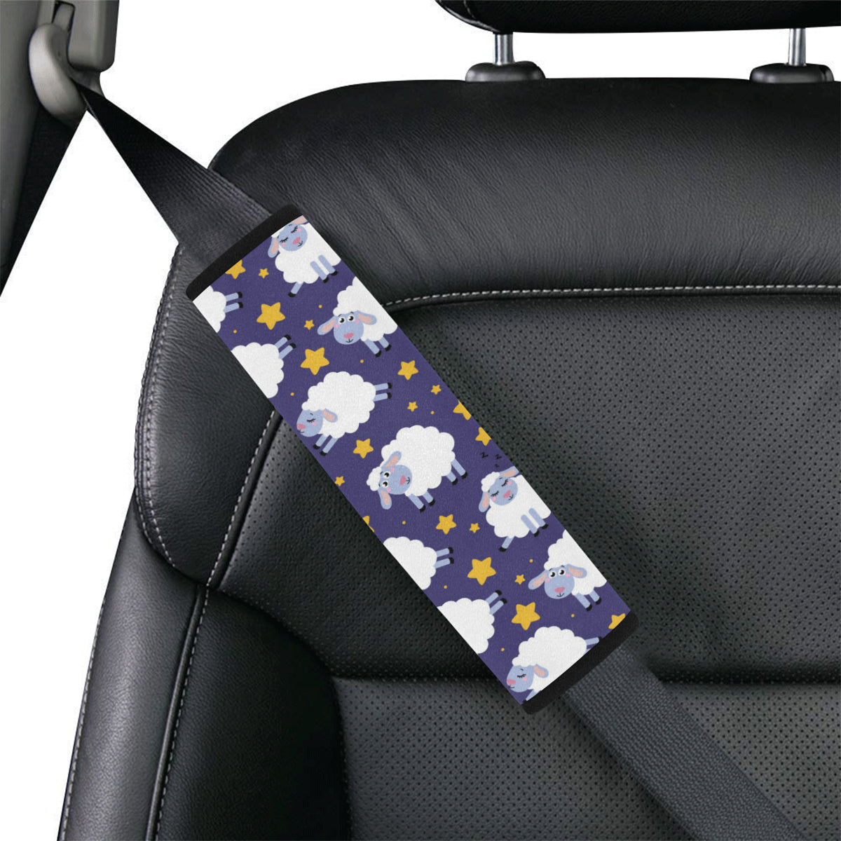 Sheep Pattern Print Design 03 Car Seat Belt Cover