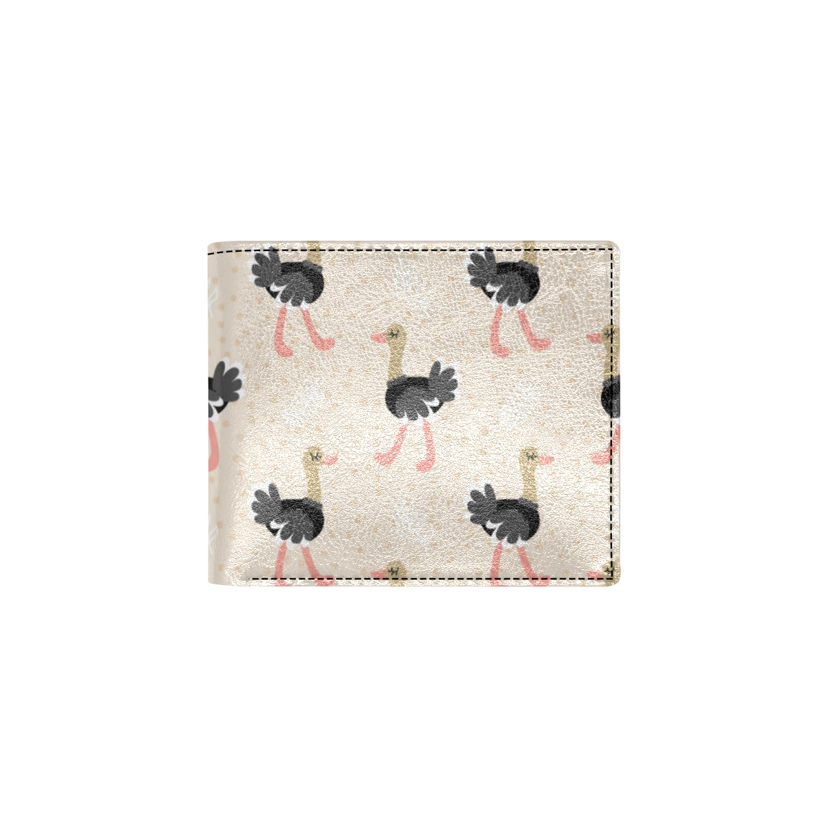 Ostrich Pattern Print Design 02 Men's ID Card Wallet