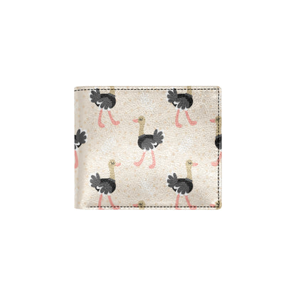 Ostrich Pattern Print Design 02 Men's ID Card Wallet