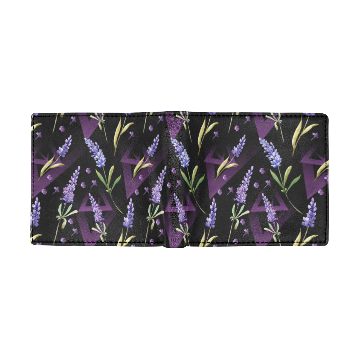 Lavender Pattern Print Design LV07 Men's ID Card Wallet