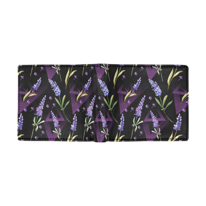 Lavender Pattern Print Design LV07 Men's ID Card Wallet