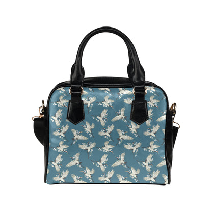 Crane Pattern Print Design 02 Shoulder Handbag