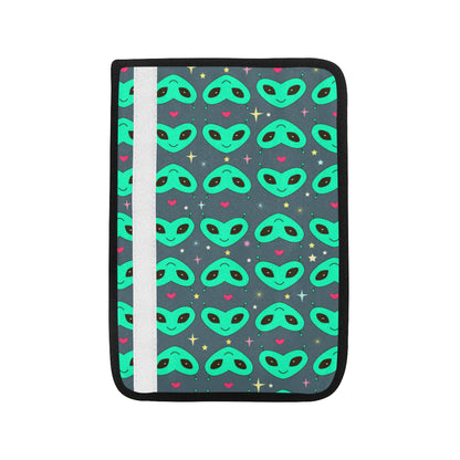 Alien Head Heart Pattern Print Design 03 Car Seat Belt Cover