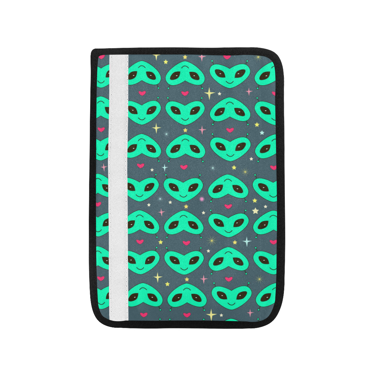 Alien Head Heart Pattern Print Design 03 Car Seat Belt Cover