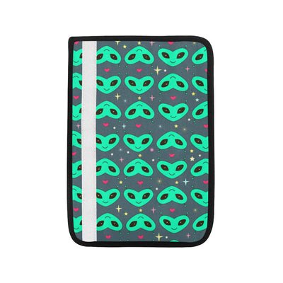 Alien Head Heart Pattern Print Design 03 Car Seat Belt Cover