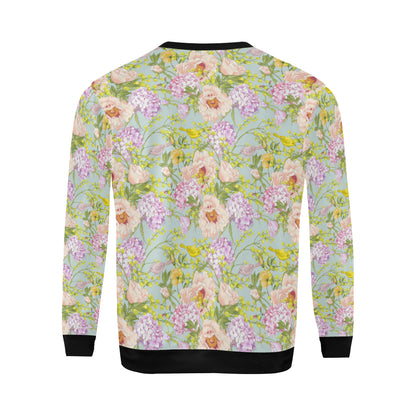 Hydrangea Pattern Print Design HD02 Men Long Sleeve Sweatshirt