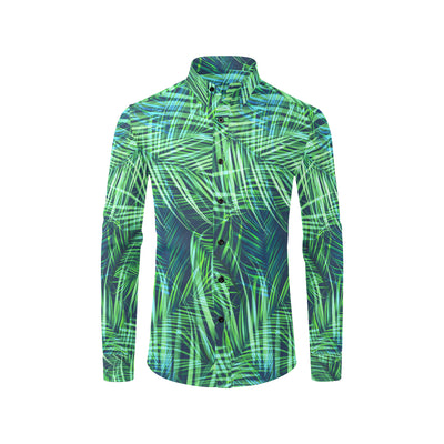 Palm Leaves Pattern Print Design PL02 Men's Long Sleeve Shirt