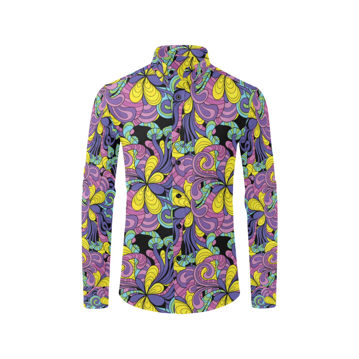 Psychedelic Pattern Print Design A04 Men's Long Sleeve Shirt