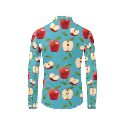 Apple Pattern Print Design AP012 Men's Long Sleeve Shirt