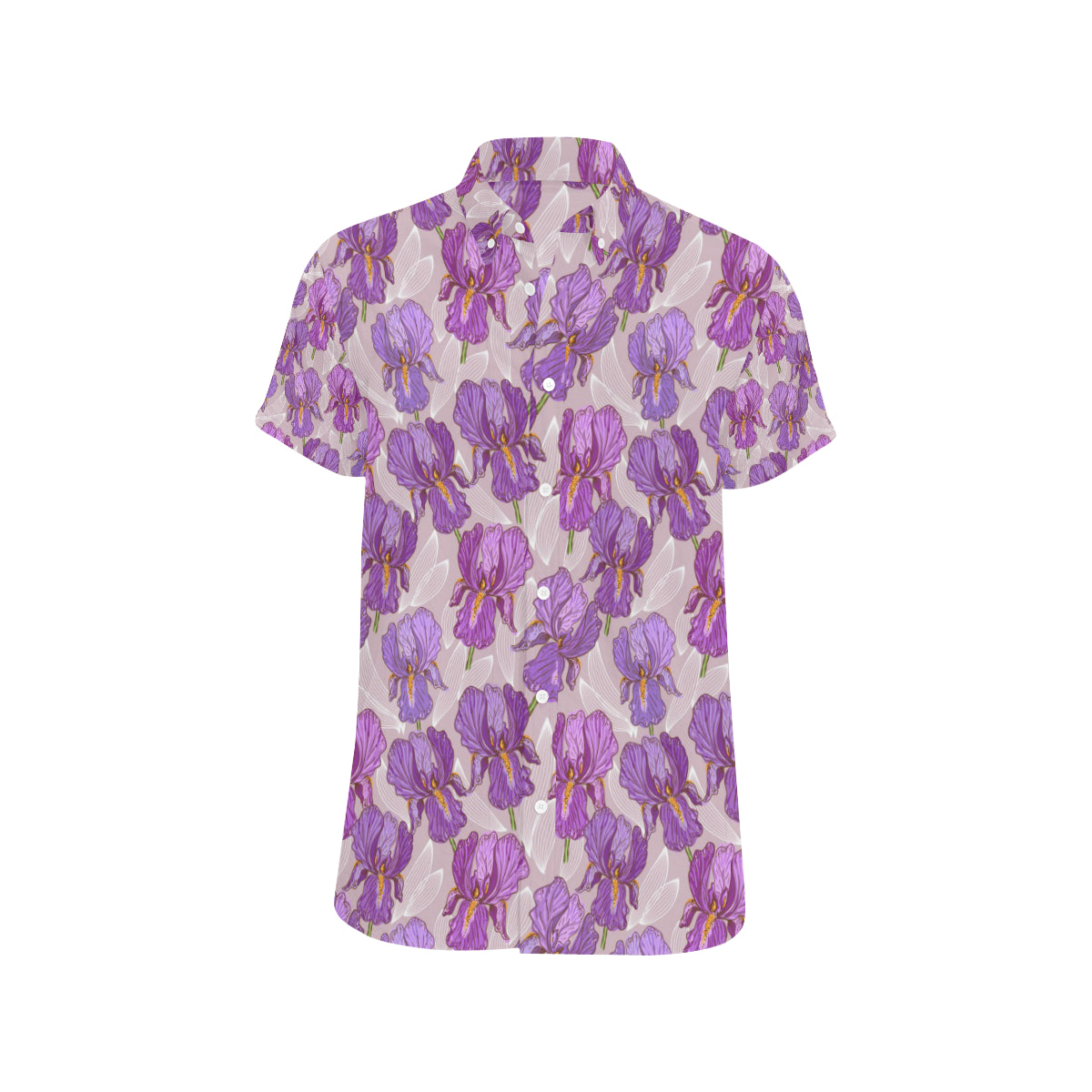 Iris Pattern Print Design IR05 Men's Short Sleeve Button Up Shirt