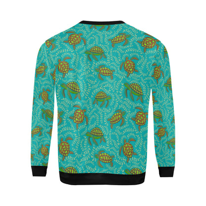 Sea Turtle Pattern Print Design T010 Men Long Sleeve Sweatshirt