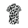 Cheetah Black Print Pattern Men's Short Sleeve Button Up Shirt