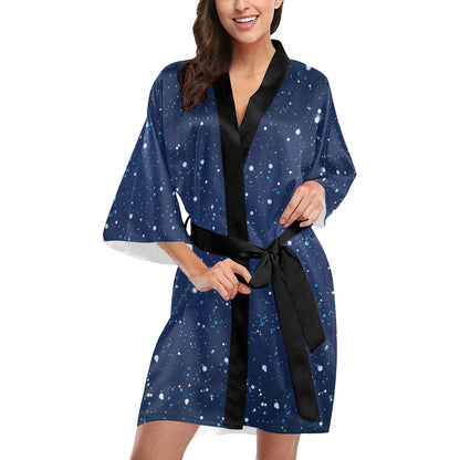 Night sky Pattern Print Design A03 Women's Short Kimono