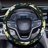 Anemone Pattern Print Design AM03 Steering Wheel Cover with Elastic Edge
