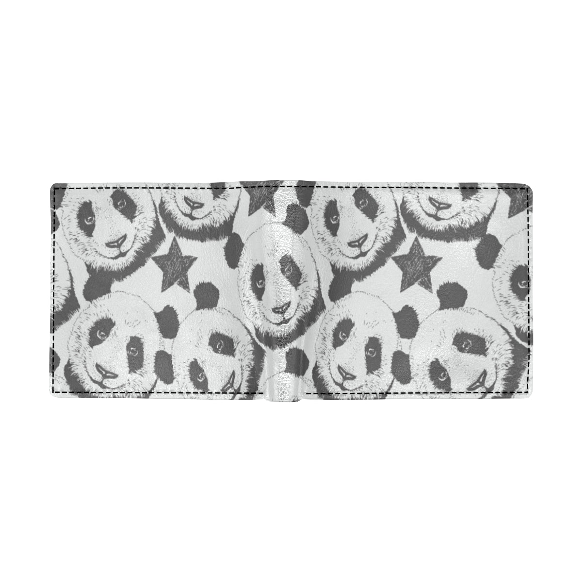 Panda Pattern Print Design A02 Men's ID Card Wallet