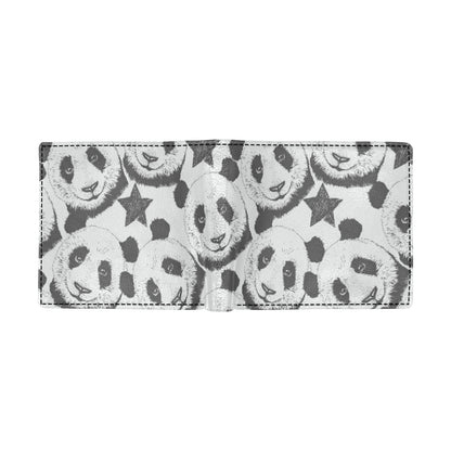 Panda Pattern Print Design A02 Men's ID Card Wallet