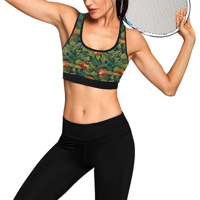 Lion Jungle Pattern Print Design 05 Sports Bra