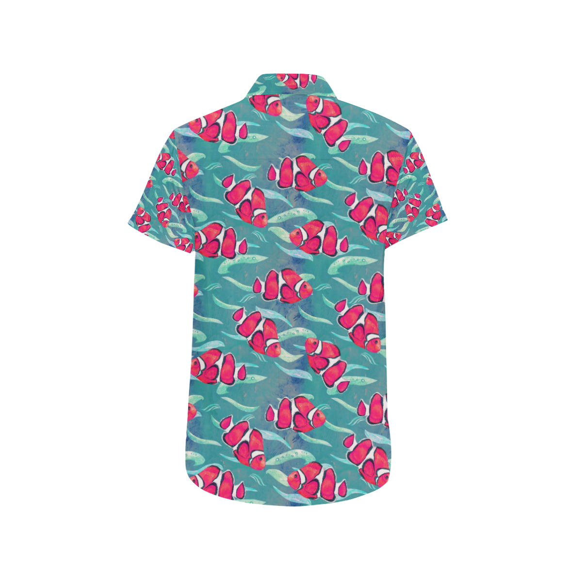 Clownfish Pattern Print Design 02 Men's Short Sleeve Button Up Shirt