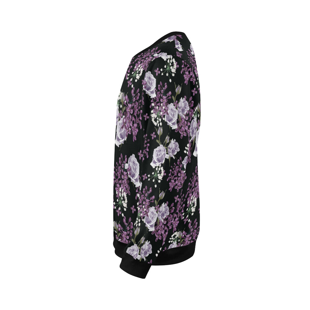 Lilac Pattern Print Design LI04 Men Long Sleeve Sweatshirt