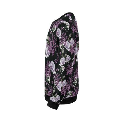 Lilac Pattern Print Design LI04 Men Long Sleeve Sweatshirt