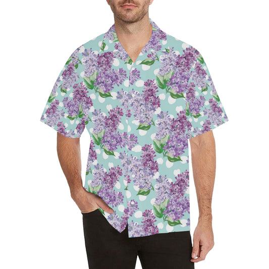 Lilac Pattern Print Design 02 Men's Hawaiian Shirt