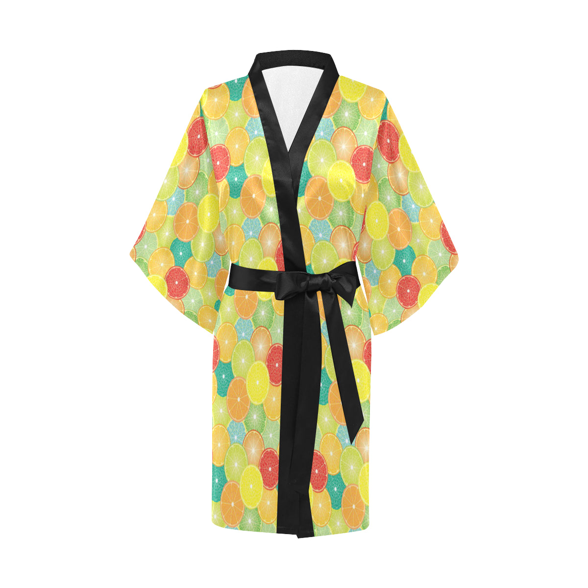 Citrus  Pattern Print Design 01 Women's Short Kimono