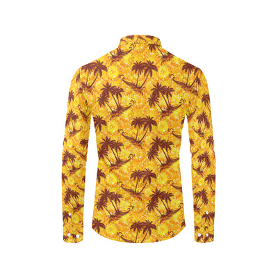 Palm Tree Pattern Print Design PT012 Men's Long Sleeve Shirt