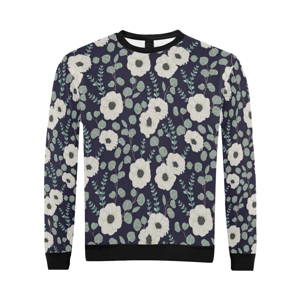 Anemone Pattern Print Design AM01 Men Long Sleeve Sweatshirt