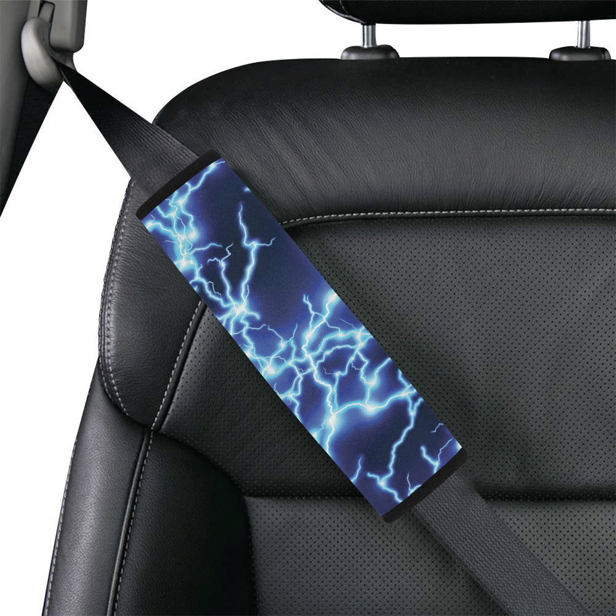 Lightning Thunder Pattern Print Design 04 Car Seat Belt Cover