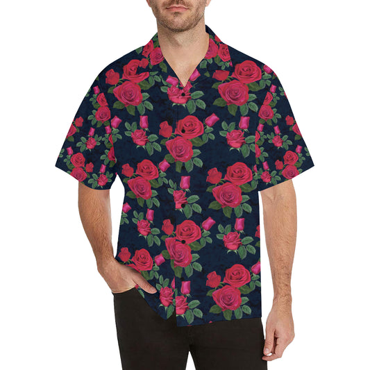Rose Pattern Print Design A04 Men's Hawaiian Shirt