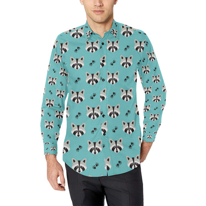 Raccoon Pattern Print Design A01 Men's Long Sleeve Shirt