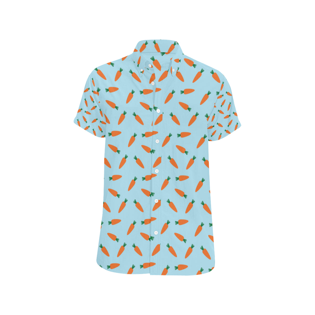 Carrot Pattern Print Design 03 Men's Short Sleeve Button Up Shirt