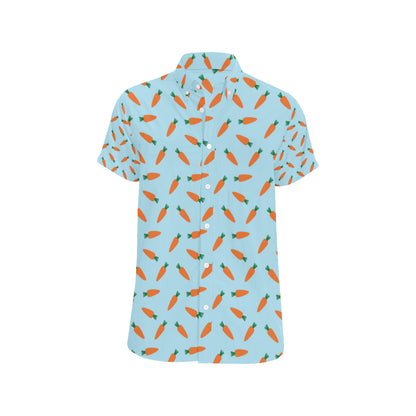 Carrot Pattern Print Design 03 Men's Short Sleeve Button Up Shirt