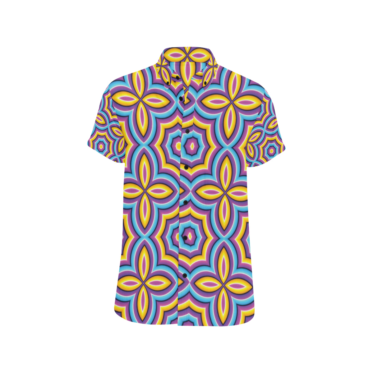 Optical illusion Pattern Print Design A03 Men's Short Sleeve Button Up Shirt