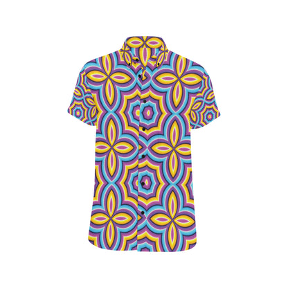 Optical illusion Pattern Print Design A03 Men's Short Sleeve Button Up Shirt