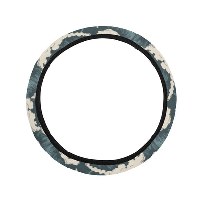 Wave Art Print Steering Wheel Cover with Elastic Edge