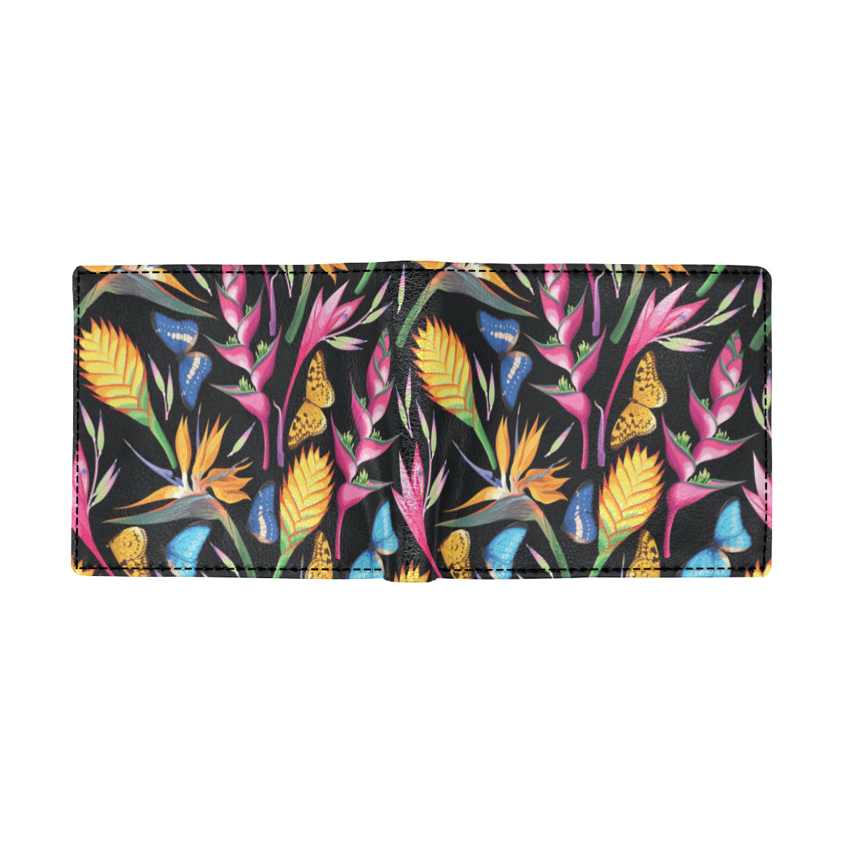 Tropical Flower Pattern Print Design TF016 Men's ID Card Wallet