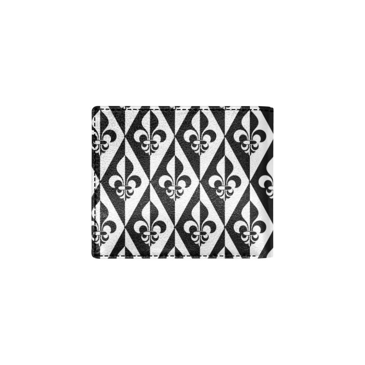 Fleur De Lis Black White Pattern Print Design 02 Men's ID Card Wallet