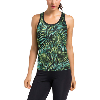 Tropical Flower Pattern Print Design TF08 Women's Racerback Tank Top