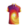 Vortex Twist Swirl Flame Themed Men's Short Sleeve Button Up Shirt