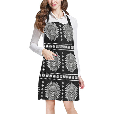 Native American Indian Skull Apron with Pocket