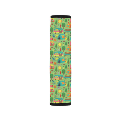 Camping Camper Pattern Print Design 04 Car Seat Belt Cover