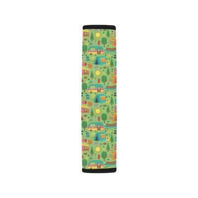 Camping Camper Pattern Print Design 04 Car Seat Belt Cover