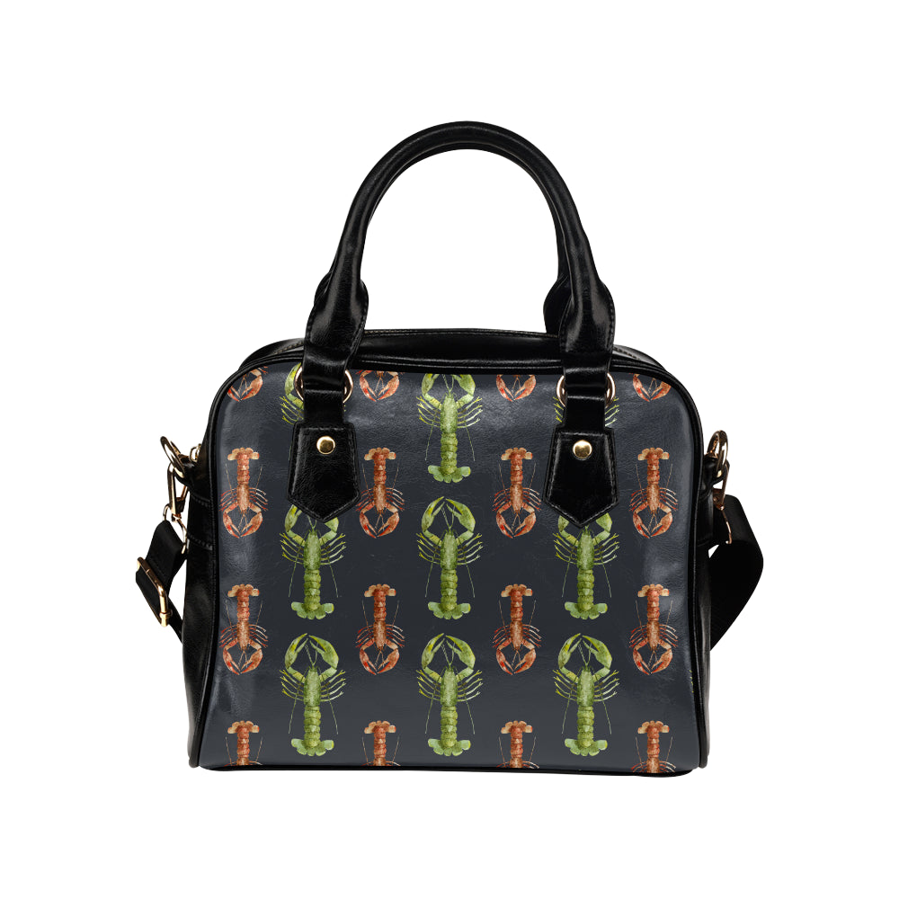 Lobster Pattern Print Design 01 Shoulder Handbag